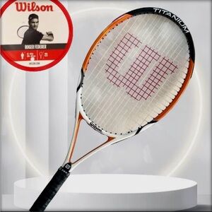 Wilson Roger Federer Titanium Tennis Racket with Red, Black & White